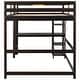 preview thumbnail 24 of 25, Full Loft Bed Pine Kids Bed with Desk Shelves and Ladder, Grey