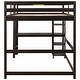 preview thumbnail 6 of 7, Full Loft Bed Pine Kids Bed with Space Storage Bulit-in Desk Shelves and Ladder, Espresso