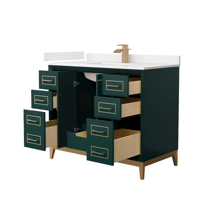 Wyndham Collection WCH515142S-QTZ-UNSMXX Marlena 42" Free Standing