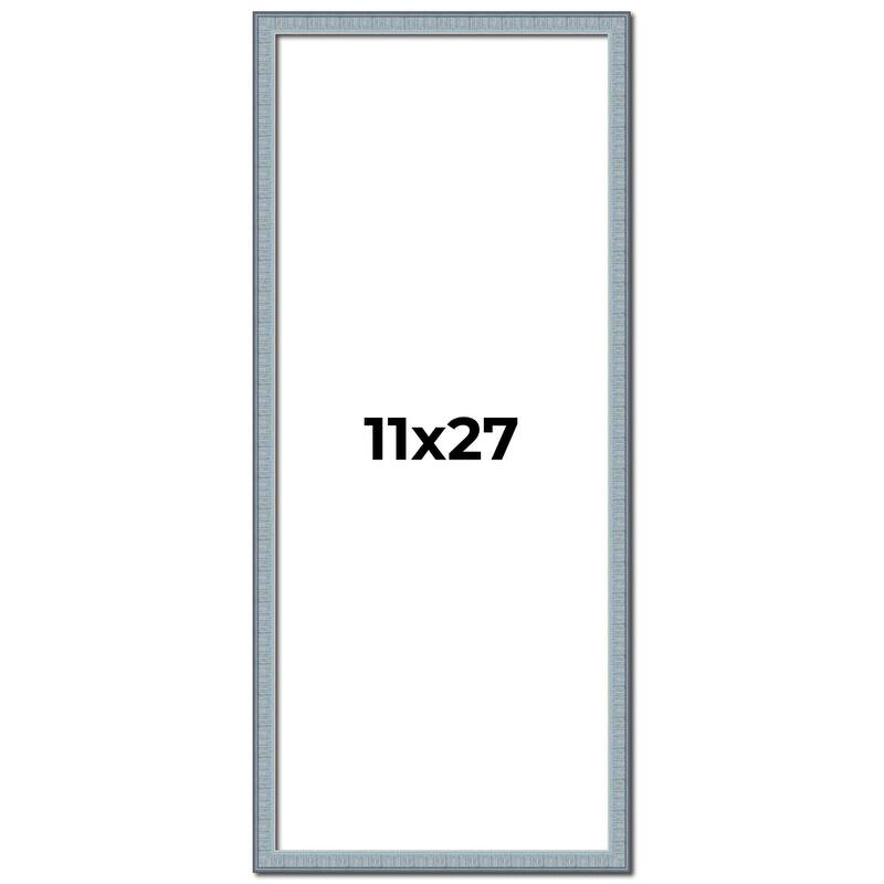 11x27 Frame Rustic Sky Blue Solid Wood Picture Frame | 0.75 Inch