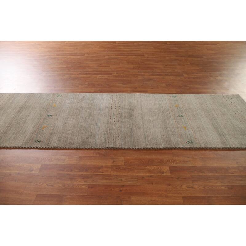Tribal Gabbeh Indian Runner Rug Handmade Wool Carpet - 2'9"x 9'10"