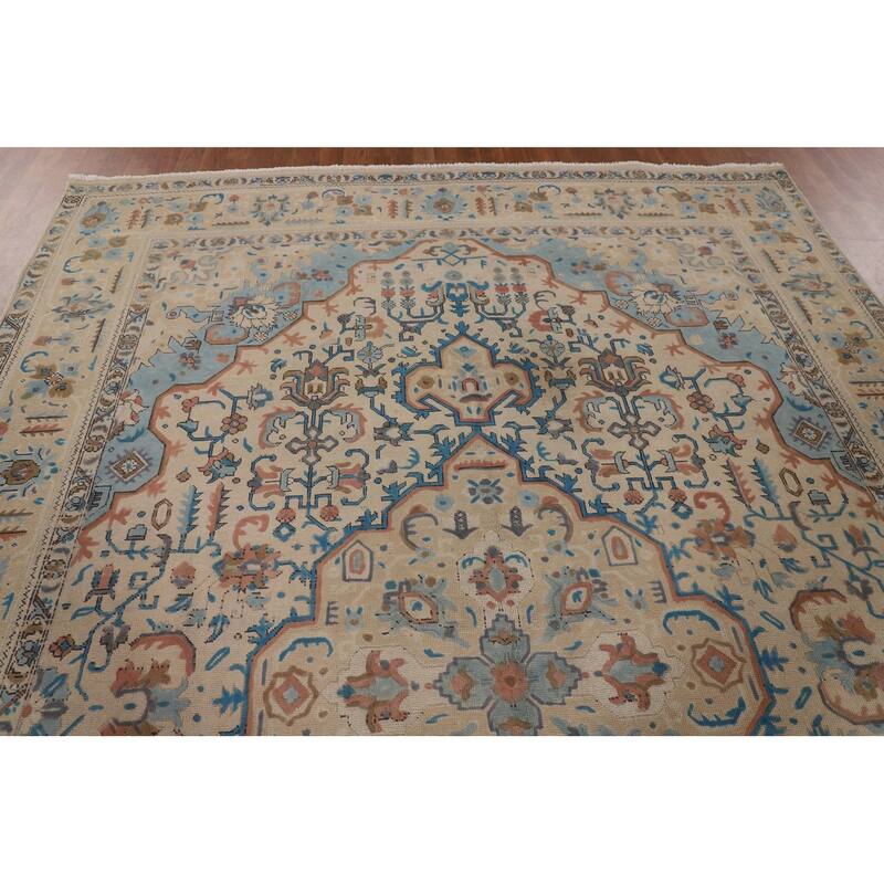 Tabriz Persian Vintage Area Rug Hand-Knotted Oriental Wool Carpet - 8'1" x 11'3"