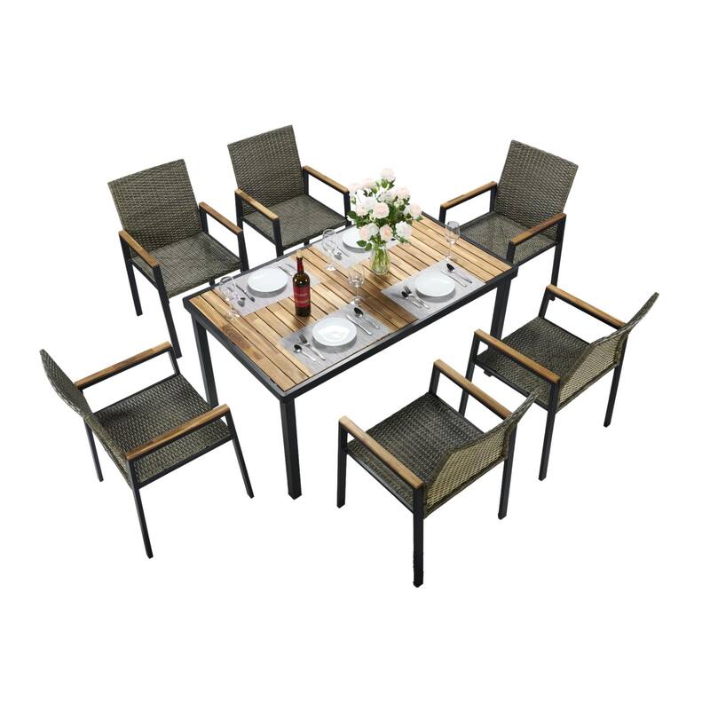 All Weather 7-Piece Patio Dining Table Sets