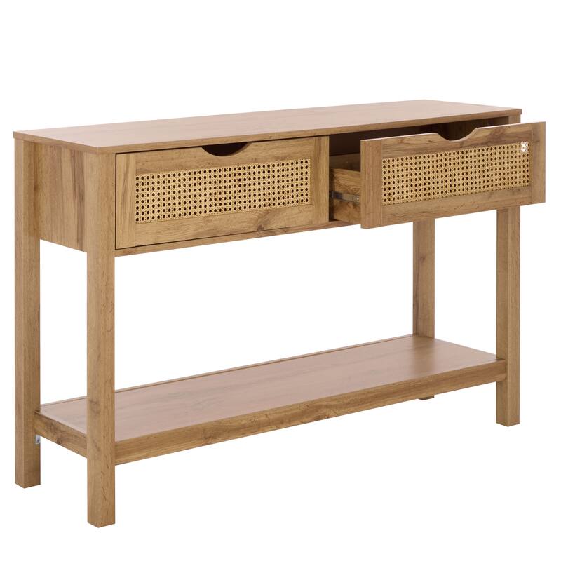 SAFAVIEH Home Seeley 2-Drawer Console Table - 47"W x 14"D x 32"H