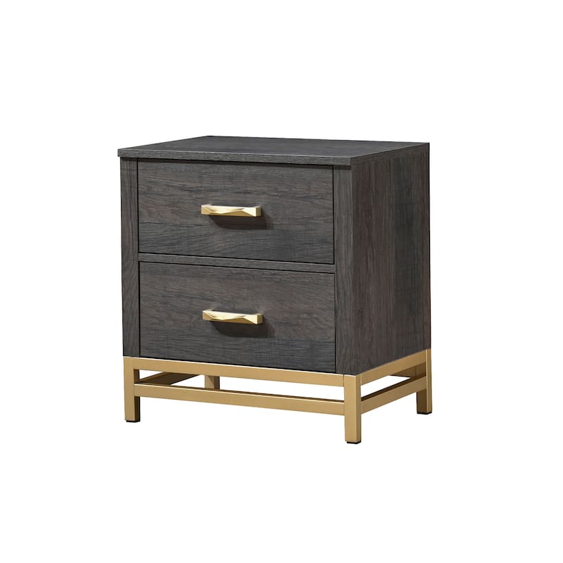 Wedro 4 Piece Dark Brown Rustic Panel Bedroom Set