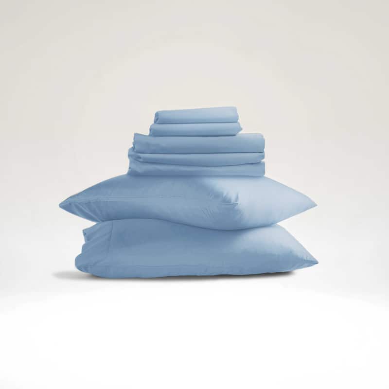 Emperyan 7 PC Bedding Set, Luxury Microfiber Duvet Cover With Sheets Bed Sets - Stone Blue - Twin