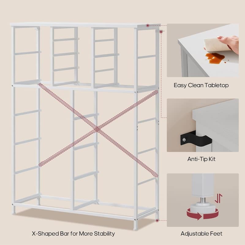 9-16 Drawer Dresser Fabric Storage Chests of Drawers Metal Frame