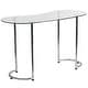 preview thumbnail 3 of 1, Contemporary Desk with Kidney Shaped Curvaceous Clear Tempered Glass Top Clear/Chrome