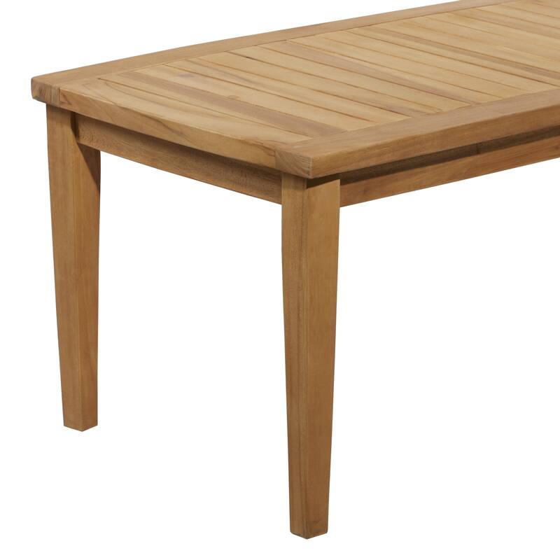 Teak Wood Arm Chair and Loveseat Outdoor Seating Set with Cushions and Coffee Table - Set of 4 Brown - Roche River Decor