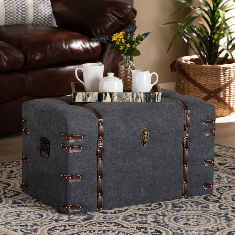 Palma Modern and Contemporary Transitional Storage Trunk Ottoman