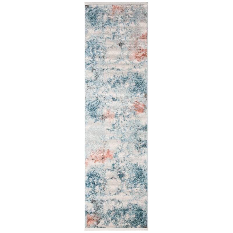 SAFAVIEH Shivan Lanie Modern & Contemporary Abstract Blue/Ivory Rug