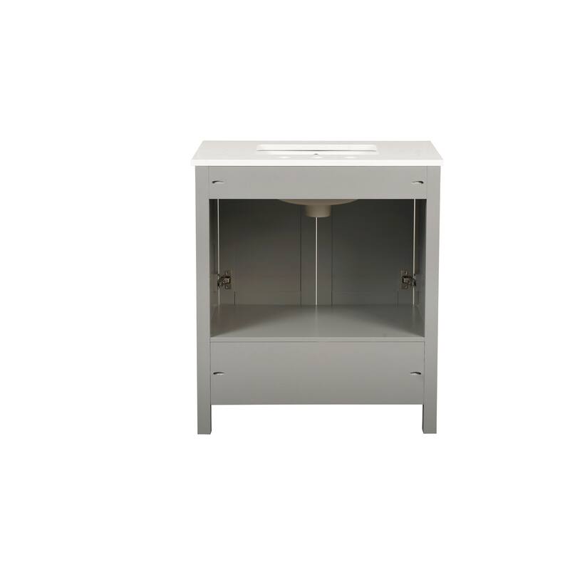 Bathroom Vanity with Sink, Storage Cabinet with Marble Countertop, Bathroom Vanities with Soft Close Doors and Large Drawer