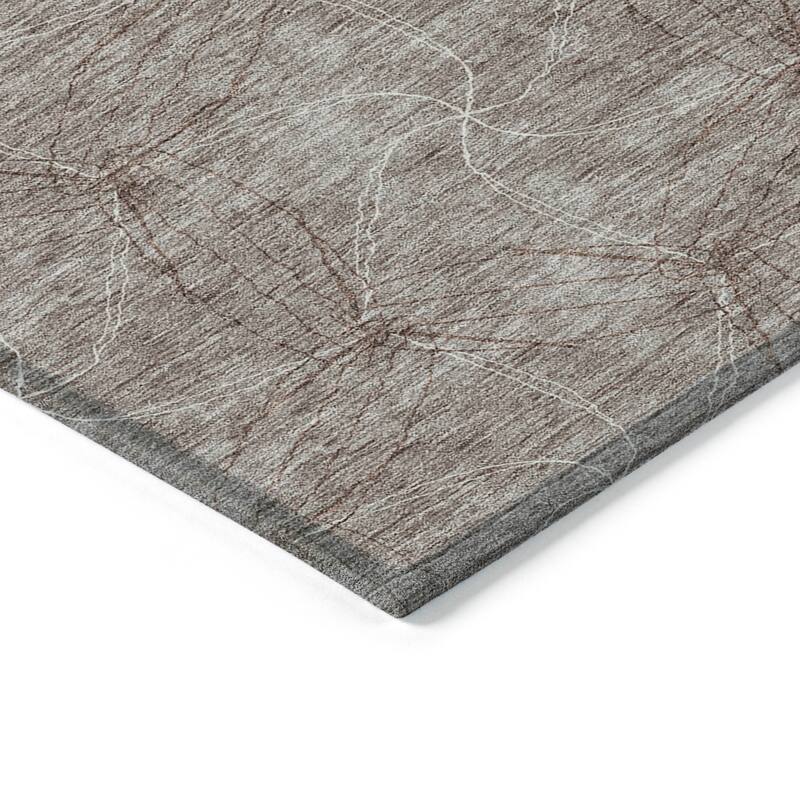 Machine Washable Indoor/ Outdoor Abstract Contemporary Chantille Rug