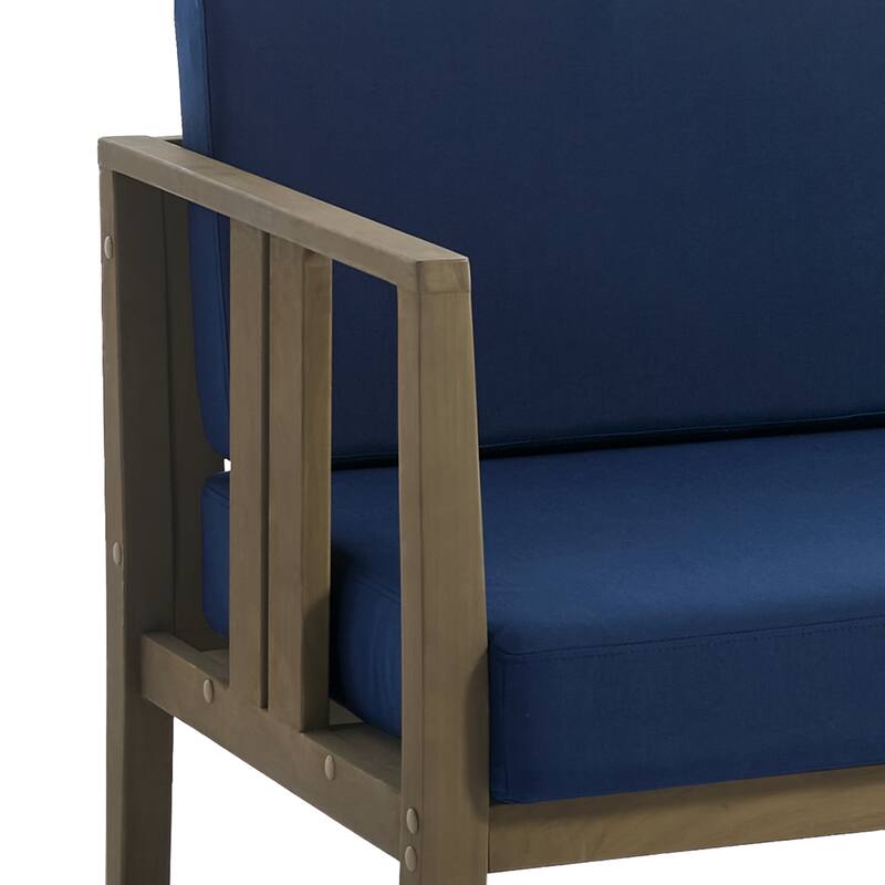 Outdoor Teak Solid Wood Patio Furniture Set Loveseat Armchair Table Collection