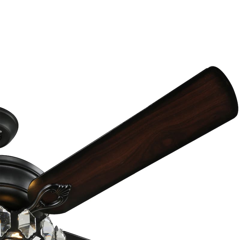 Bella Depot 52" Crystal Ceiling Fan with Reversible Blades, Remote Control and Light Kit