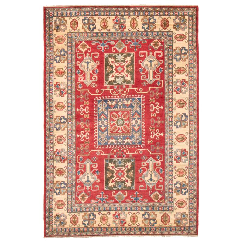 ECARPETGALLERY Hand-knotted Finest Ghazni Red Wool Rug - 6'8 x 9'9