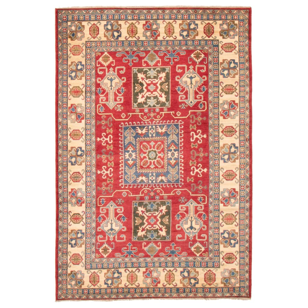 ECARPETGALLERY Hand-knotted Finest Ghazni Red Wool Rug - 6'8 x 9'9