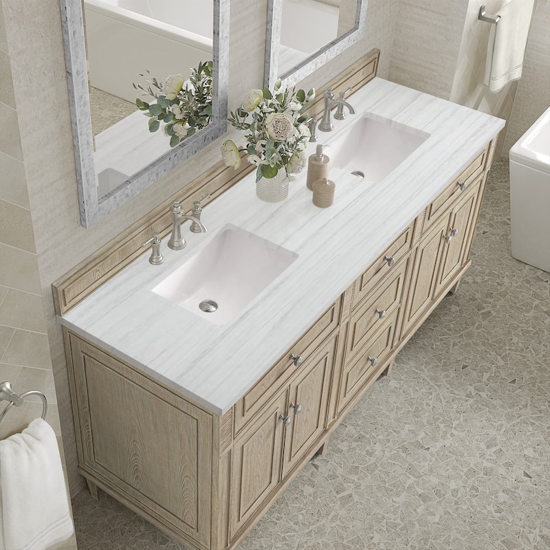 James Martin Vanities 424-V72-3AF Lorelai 72" Double Basin Wood Vanity
