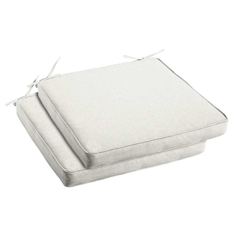 Sorra Home Outdura Rumor Snow Indoor/Outdoor Corded Chair Cushions (Set of 2) - 19 in x 16 in x 2 in (Set of 2)