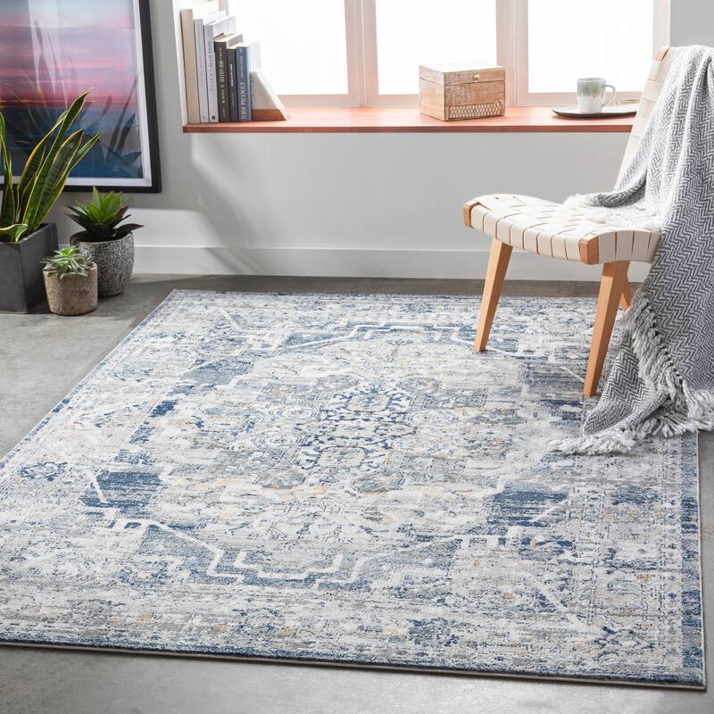 Artistic Weavers Kredelle Faded Persian Medallion Area Rug - 5'3" x 7'3" - Grey/Blue
