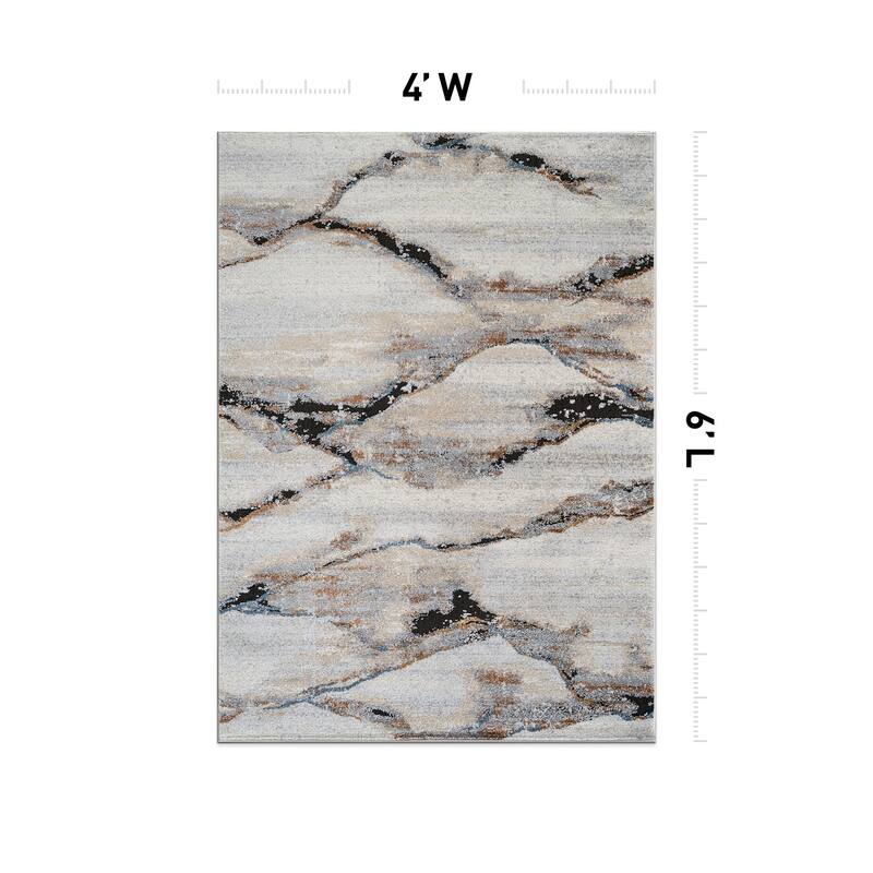 Transitional Horizon Area Rug for Living Room, Bedroom, or Entryway - Family Friendly and Easy to Maintain