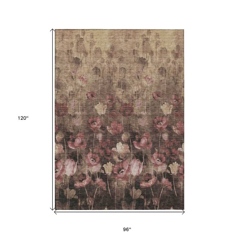 HomeRoots Floral Transitional Rectangle Outdoor Rug