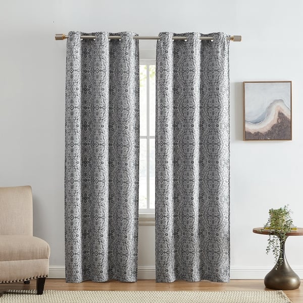 slide 2 of 4, Berber Ikat Print Blackout Window Curtain Panel, Set of 2 37" x 63" (Set of 2)