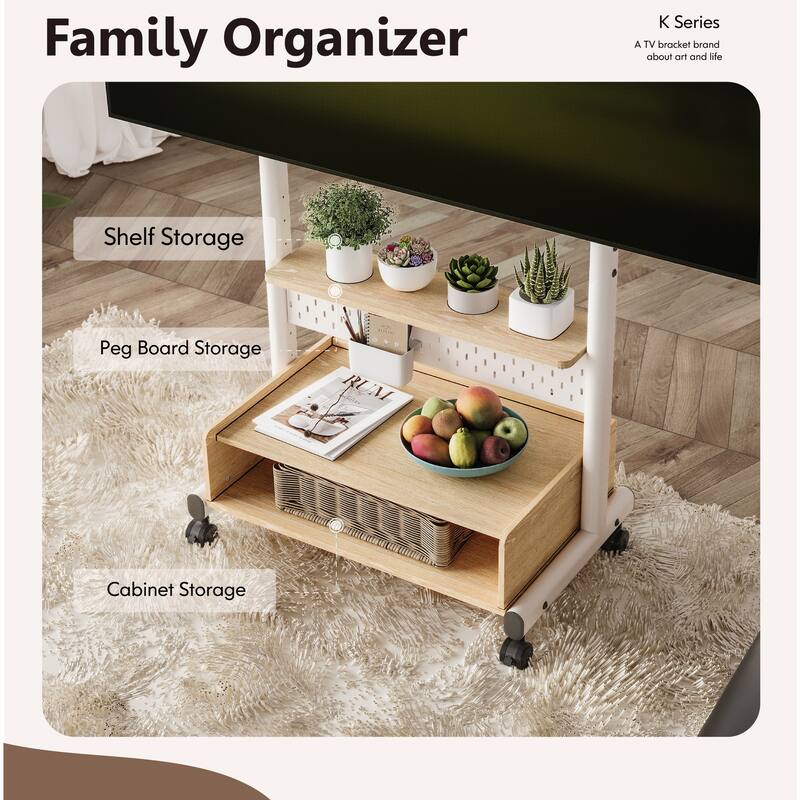 FITUEYES Rolling Floor TV Stand Mount for 40-85 Inch TVs