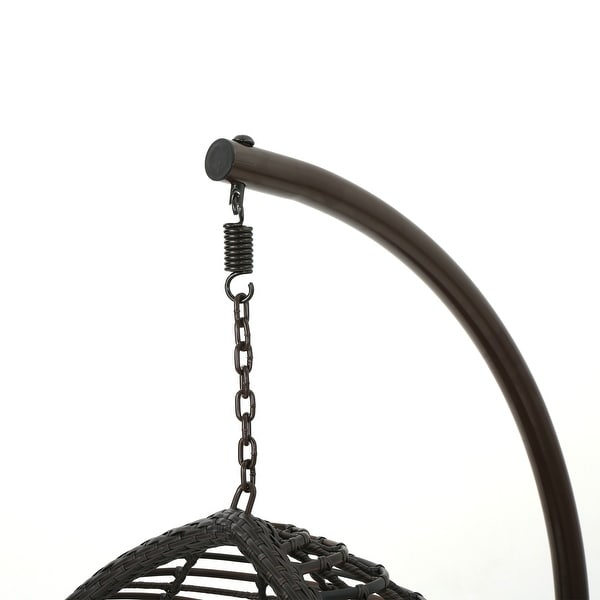 Layla outdoor wicker hanging basket chair with cushions sales by christopher knight home