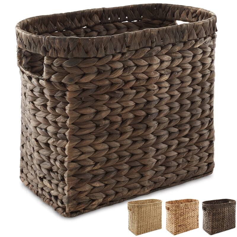 Magazine Holder Storage Basket Bin with Handles Seagrass Hyacinth - Natural - Seagrass