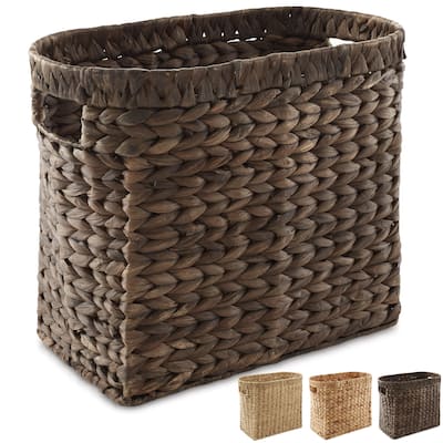 Magazine Holder Storage Basket Bin with Handles Seagrass Hyacinth - Natural - Seagrass
