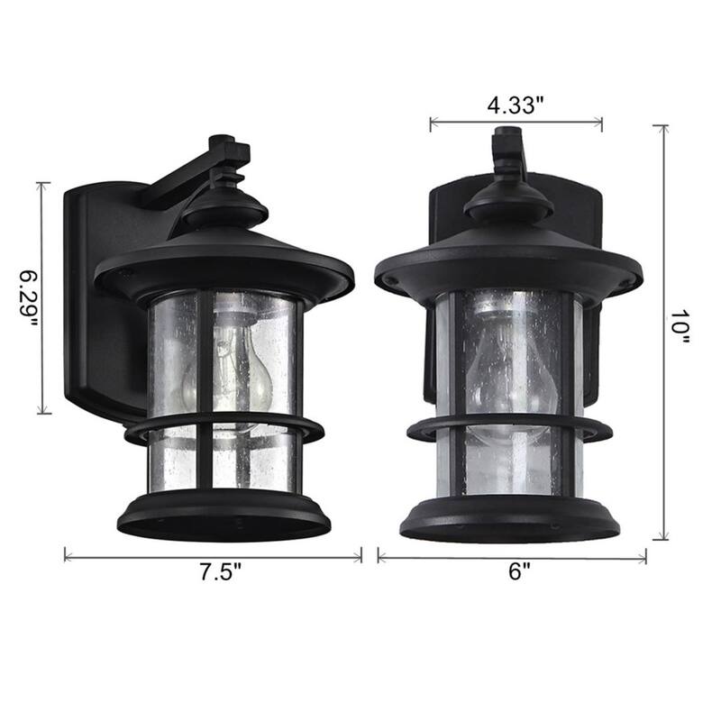 Belle 1 Light Transitional Outdoor Wall Lantern in 2 Pack