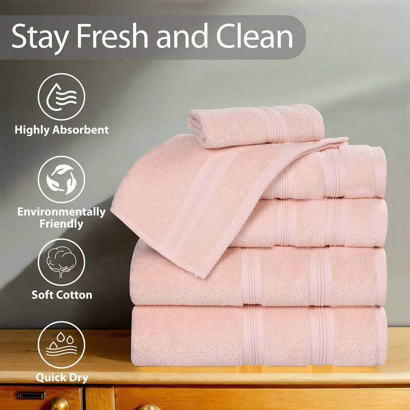 Superior Smart Dry Zero Twist Cotton Hand Towels, Set of 6