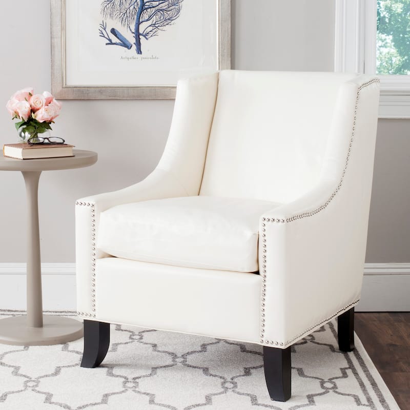 SAFAVIEH Jenilee Antique White Club Chair - 28.3" x 31.1" x 35.8" - 28Wx31Dx36H