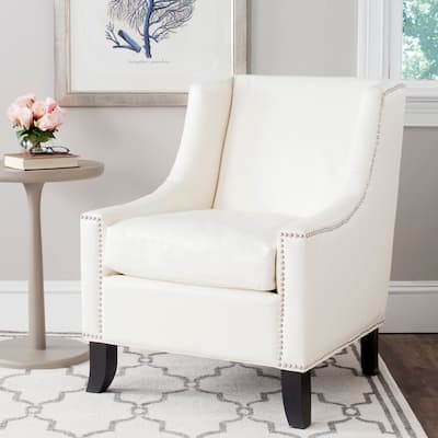 SAFAVIEH Jenilee Antique White Club Chair - 28.3" x 31.1" x 35.8" - 28Wx31Dx36H