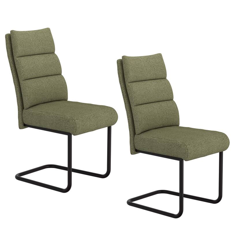 Modern Fabric & Metal Dining Chair, Set of 2