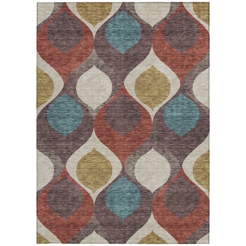 HomeRoots Ogee Transitional Rectangle Outdoor Rug