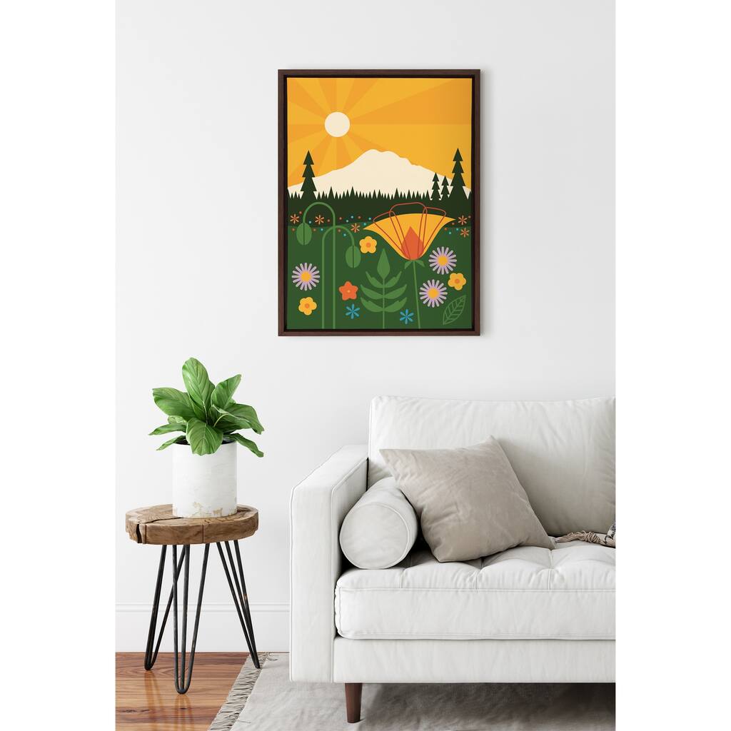 Kate and Laurel Sylvie Rainier Framed Canvas by Amber Leaders Designs
