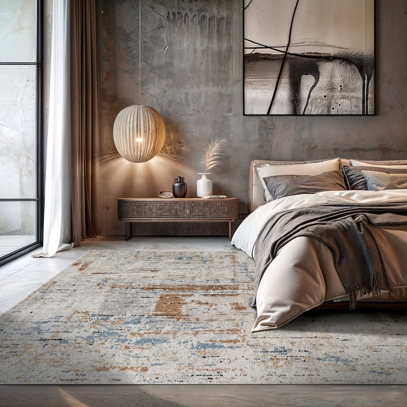 Multi-Tonal Rug for Living Room, Entryway, or Family Spaces - Easy to Clean and Comfortable Underfoot