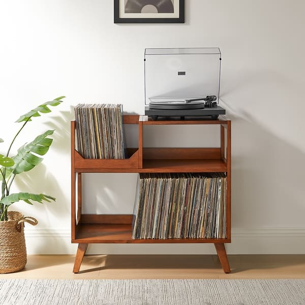 Crosley Asheville Medium Record Player Stand With Vinyl Storage