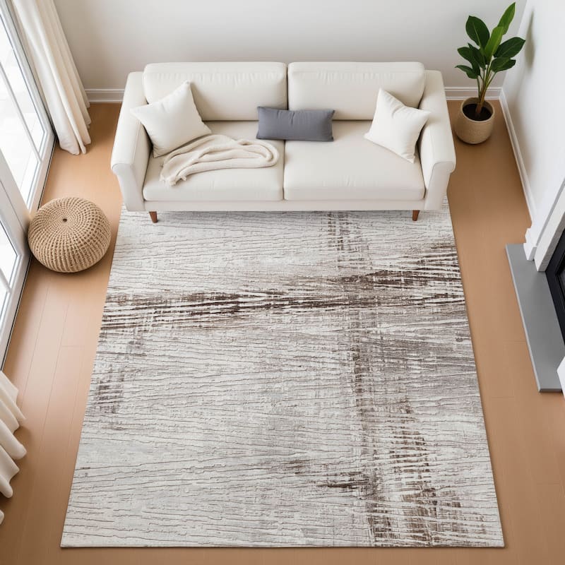Premium Washable Super Soft Modern Ombre Mayfield Rug - Taupe - 5' x 7'6"