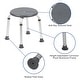 preview thumbnail 9 of 40, Tool-Free 300 Lb. Capacity, Adjustable White Bath & Shower Stool - 14.25"D x 14.25"W x 14" - 20.75"H