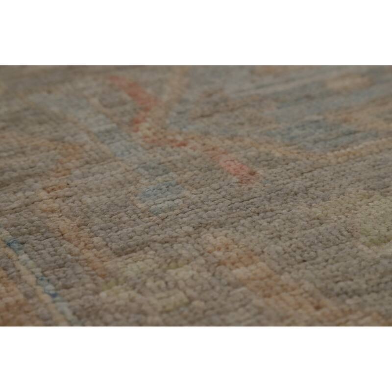 Vegetable Dye Oushak Turkish Rug Handmade Wool Carpet - 9'3"x 12'5"