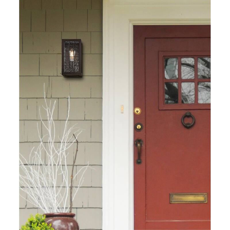 Westinghouse Lighting Wrightsville One-Light Outdoor Wall Fixture, Oil Rubbed Bronze Finish with Clear Raindrop Glass