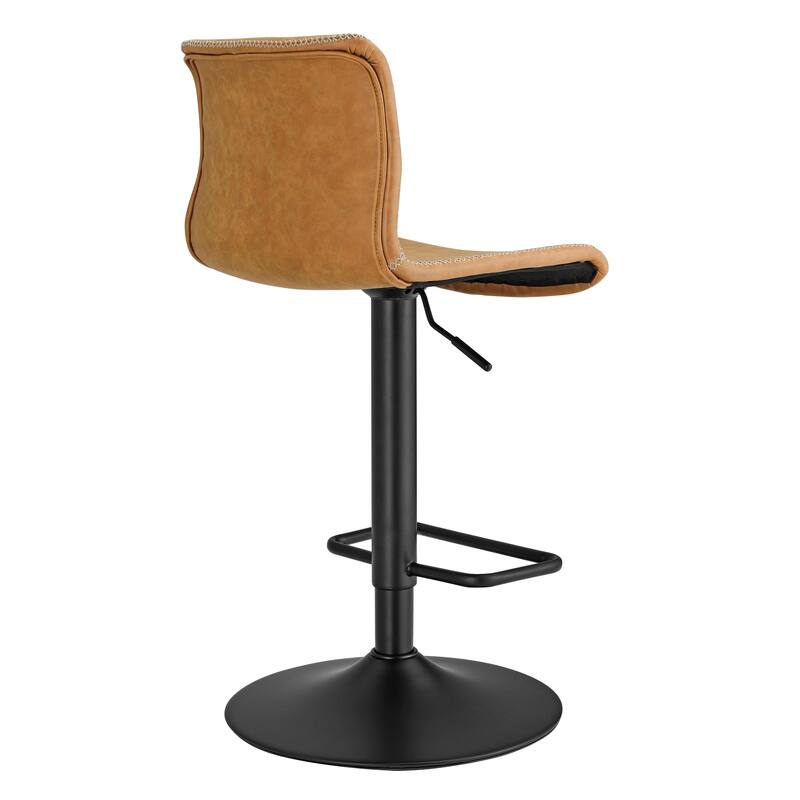 NPD Furniture Jayden Faux Leather Low back Gaslift Swivel Barstools (Set of 2)