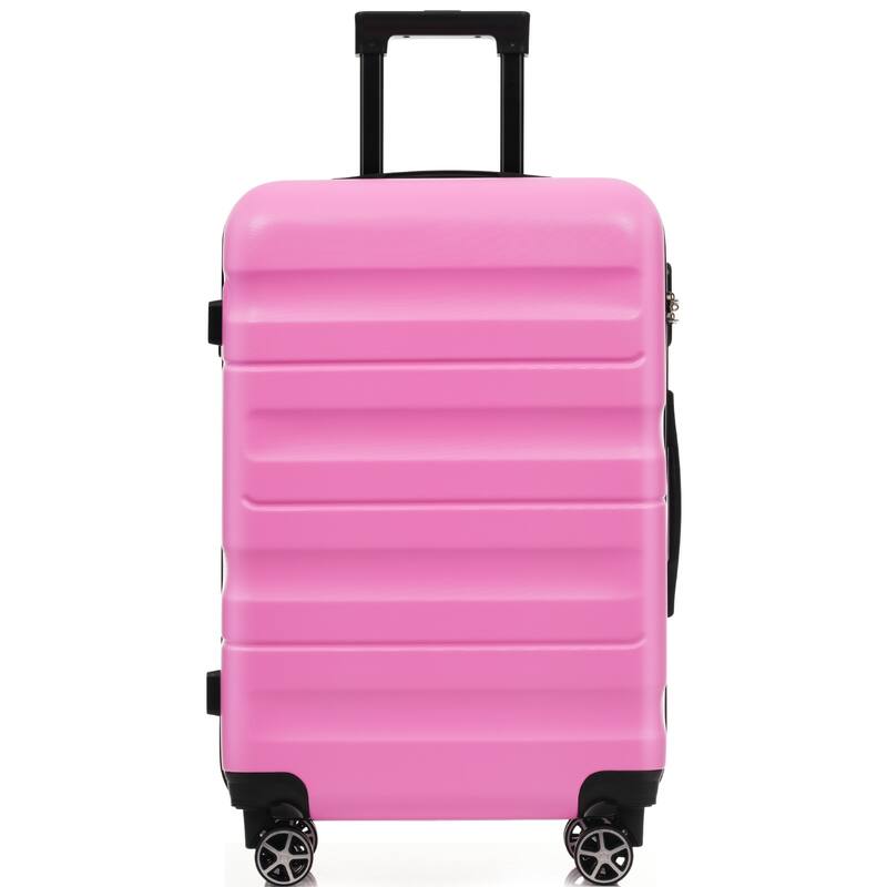 6-Piece Modern Hard-Shell Luggage, Lightweight Luggage with Spinner Wheels, for Boarding Travel, Pink