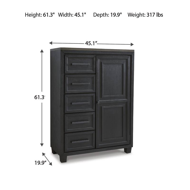 Signature Design by Ashley Foyland Black/Brown Door Chest