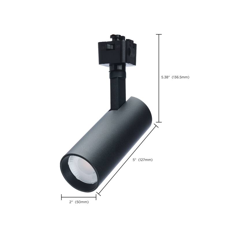 10W LED Track Head 36 Degree Beam Spread J-Style Track 5 CCT Selectable Matte Black - Matte Black