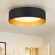 preview thumbnail 1 of 15, 5CCT Dimmable Ceiling Light Round Drum Flush Mount - 13.8 in Black & Gold