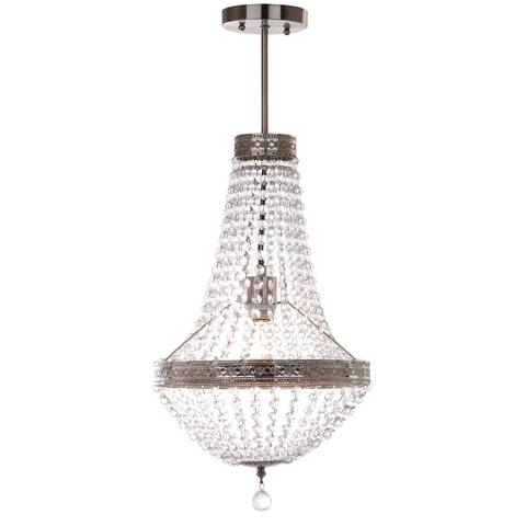 SAFAVIEH Lighting Shirley Grand 1-light Nickle/ Clear Pendant Lamp - 11.75"x11.75"x26.25"